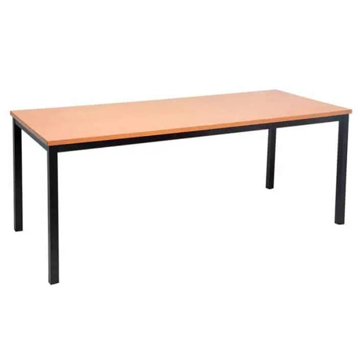 Jordan Steel Framed Table, Beech Top