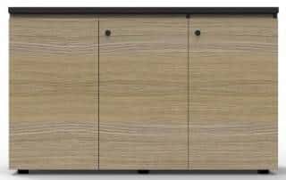 Elite 3 Hinged Door Credenza Natural Oak