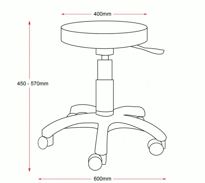 Fast Office Furniture - Handy Gas Lift Stool Line Drawing