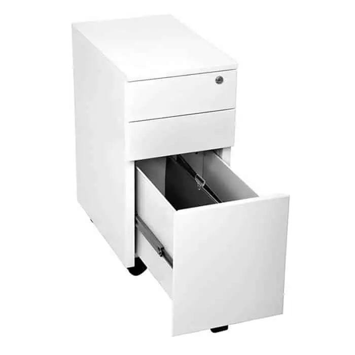 Super Strong Slimline Metal Mobile Drawer Unit, Open | narrow drawers