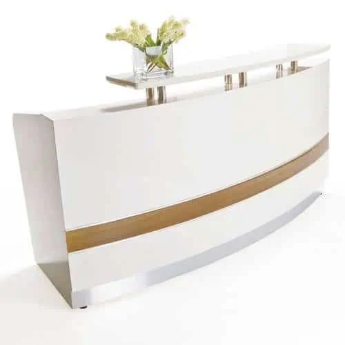 Arc White Gloss Reception Desk