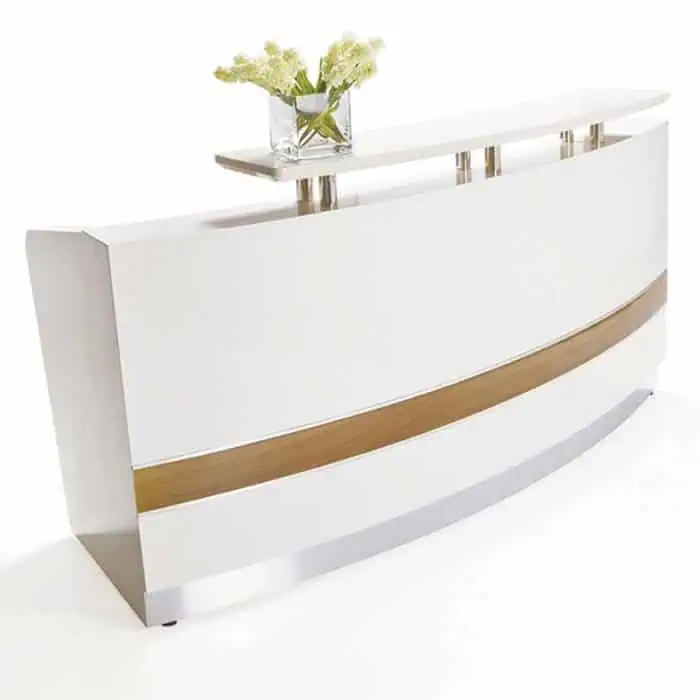 Arc White Gloss Reception Desk