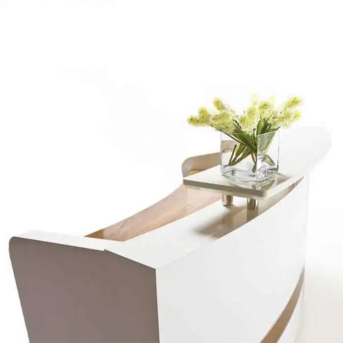 Arc White Gloss Reception Desk, Image 2