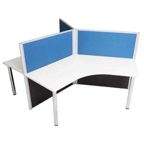 Space System Three Way Workstation Pod, Blue Screens