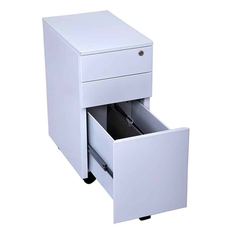 Super Strong Slimline Metal Mobile Drawer Unit Open