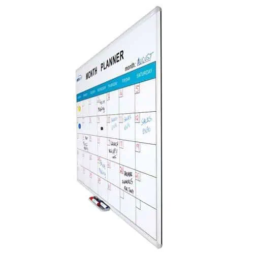 Monthly Planner White Board, End View