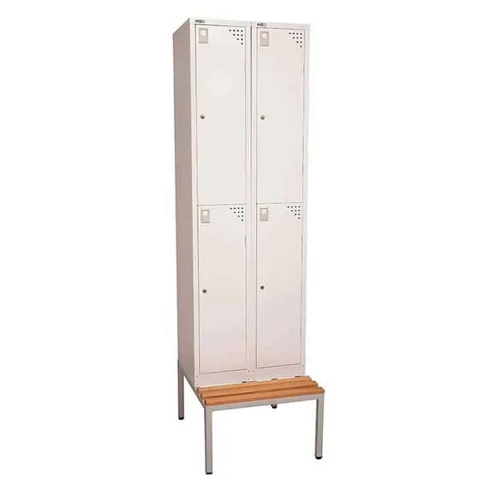 Locker Stand with Lockers and Seat, 2 Locker Size