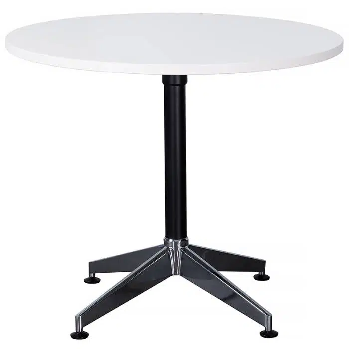 Tessa Round Meeting Table, Natural White Top