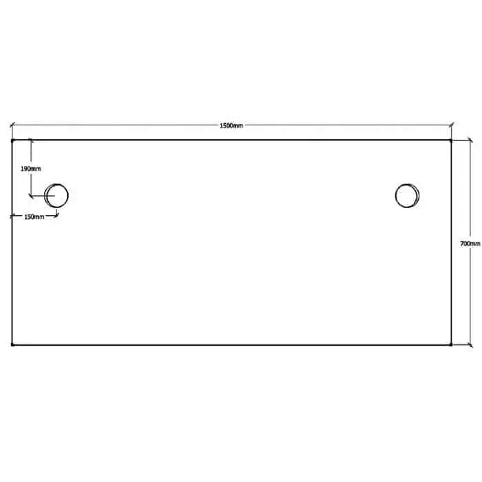 Straight Desk Top, Dimensions - 1500mm x 700mm