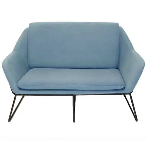 Arrow 2 Seater Lounge, Light Blue Fabric Colour