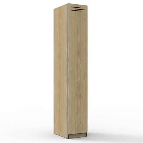 Elite Melamine Single Door Locker, Natural Oak