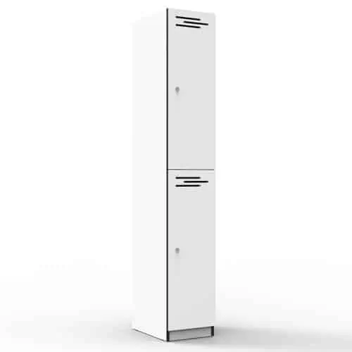 Elite Melamine Two Door Locker, Natural White