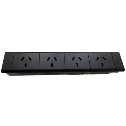 Fast Office Furniture - Energy Quad Power Unit (4 power outlets), Black