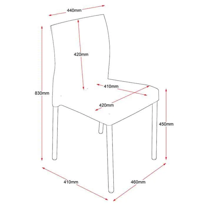 Fast Office Furniture - Bronwyn Chair, Dimensions