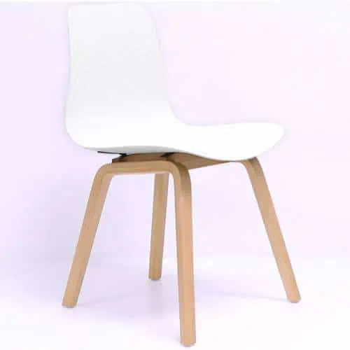 Nova Chair White Seat Timber Legs