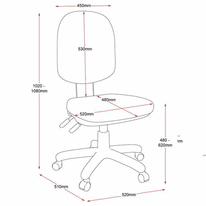 Fast Office Furniture - Yarrhi Chair, Dimensions