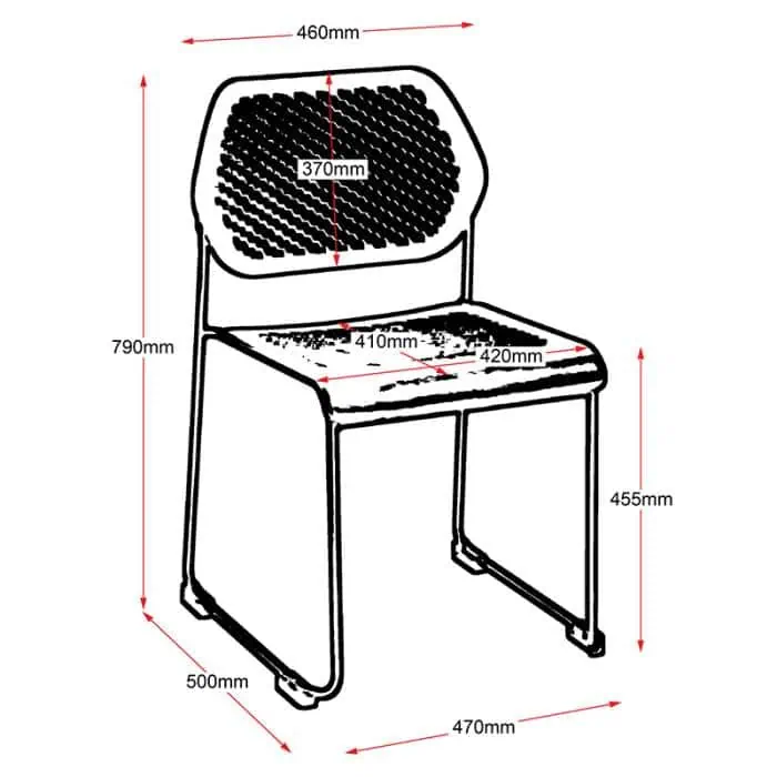 Fast Office Furniture - Zen Chair, Dinensions