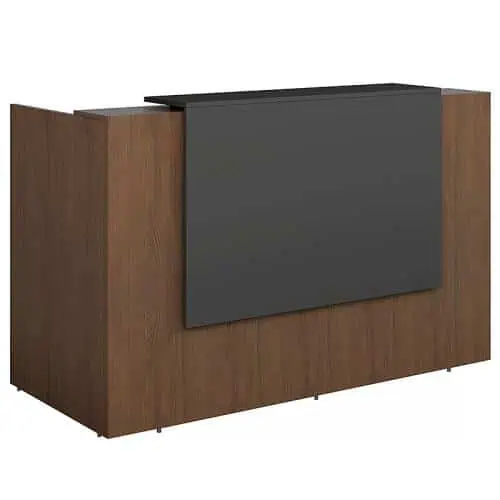 Fast Office Furniture -Florence Dark Walnut Reception Desk | dark desk