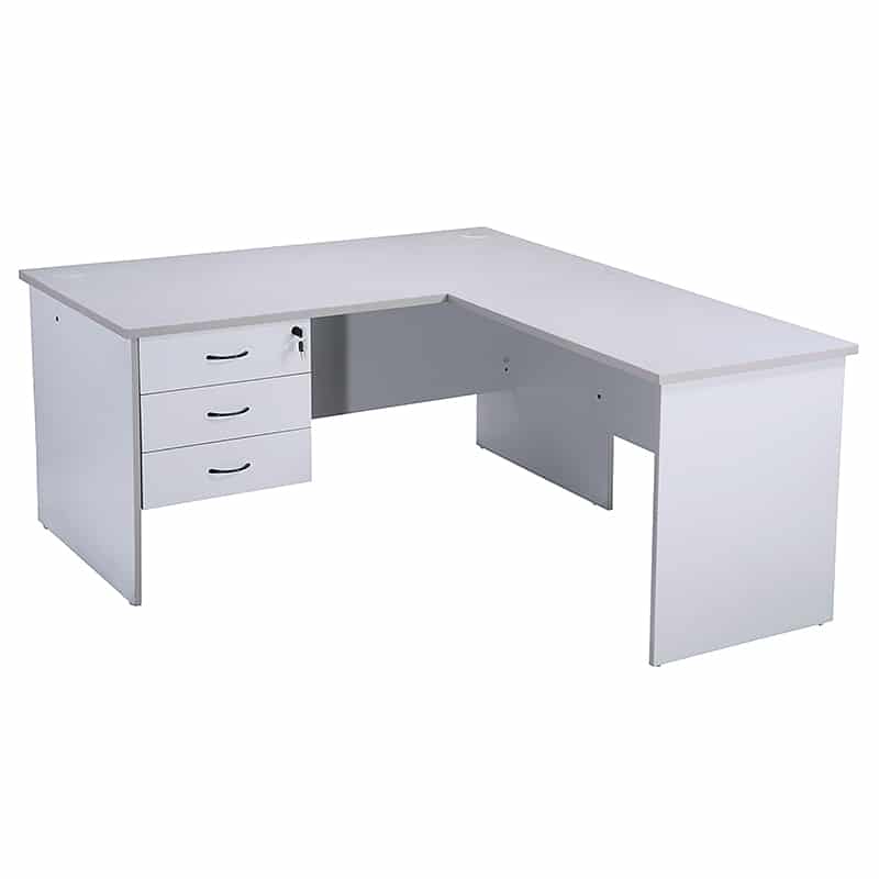 grey silver desk