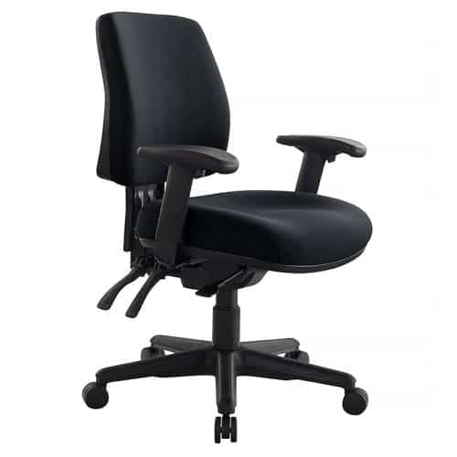 Roma Medium Back Chair With Arm Rests Black Fabric 500x500 