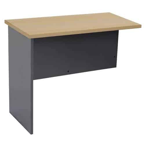 Function Deluxe Desk Return (LH), Natural Oak and Ironstone Colours | Ironstone Colour
