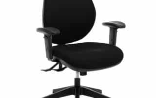 Fast Office Furniture - Mia Extra Heavy Duty High Back Ergonomic Office Chair, Black Fabric, with Arms