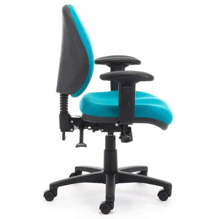 Fast Office Furniture - Mia Lite Heavy Duty Medium Back Ergonomic Office Chair, with Arms, Side View