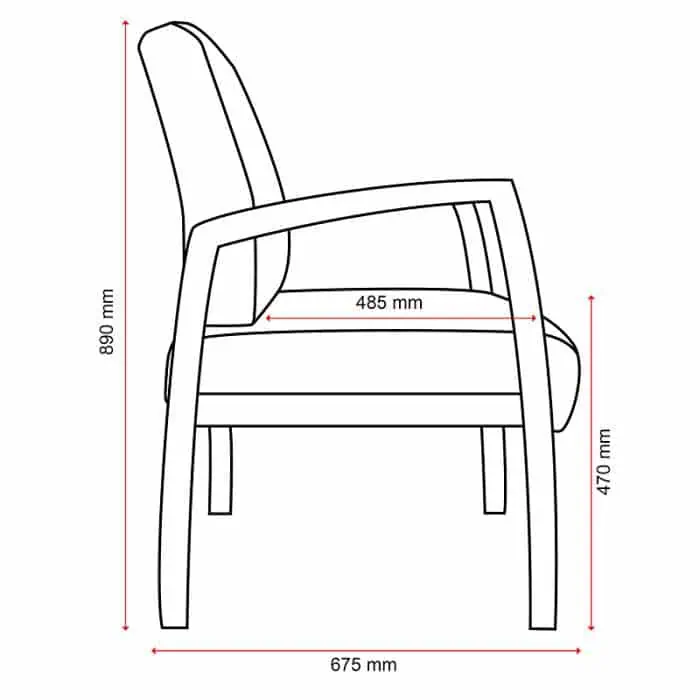 Buro Bella Lounge Chair, Dimensions Side