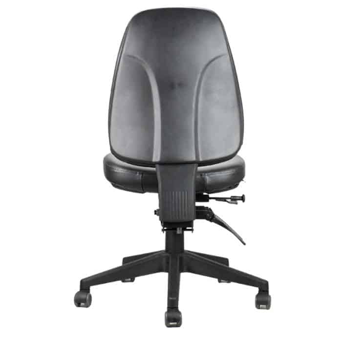 Joelle Pro High Back Chair no Arms, Black PU, Rear View