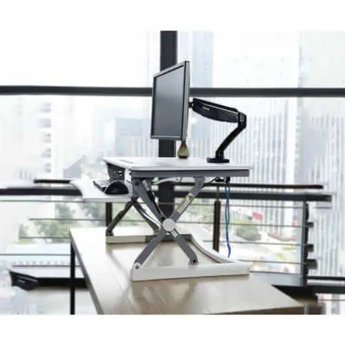 Elevate Height Adjustable Desk Top Stand, White