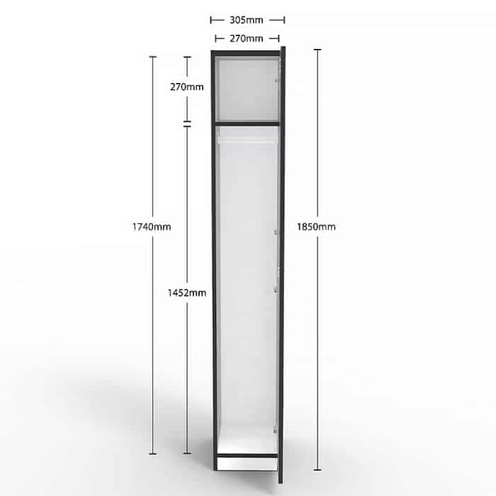 Elite Single Door Locker Dimensioned Drawing