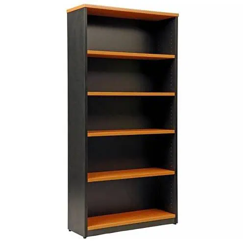 Chill Bookcase, Beech and Ironstone Colours. 1800mm High x 900mm Wide x 315mm Deep