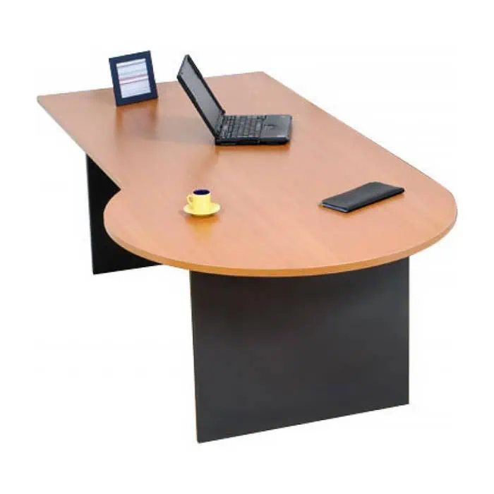 Chill P End Conference Desk, Left Hand Shown, Beech and Ironstone Colours