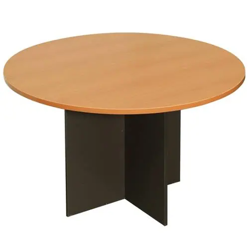 Chill Round Meeting Table, Beech and Ironstone Colours