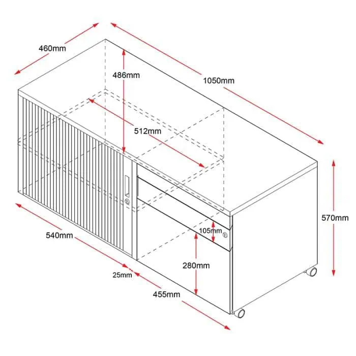 Super Strong Metal Mobile Caddy with Dimensions