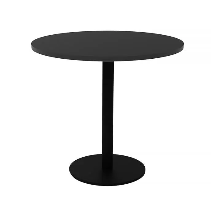 All Black Round Meeting Table