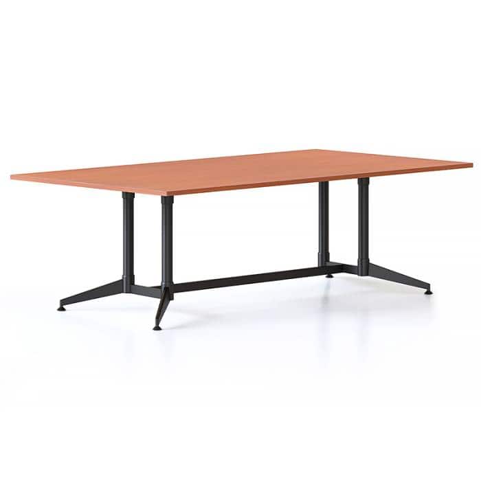 Tessa Meeting Table, 2400mm x 1200mm, Satin Black Frame, Cherry Table Top