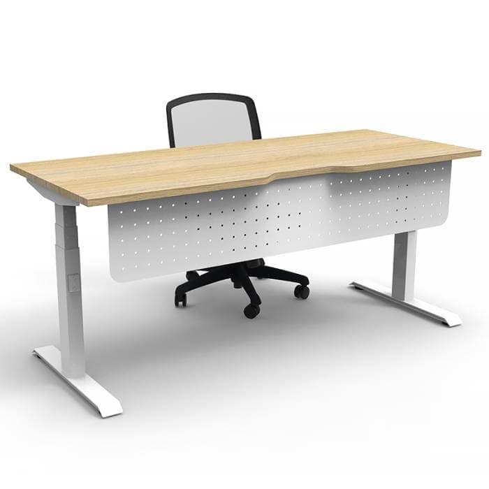 Desk with White Modesty Panel