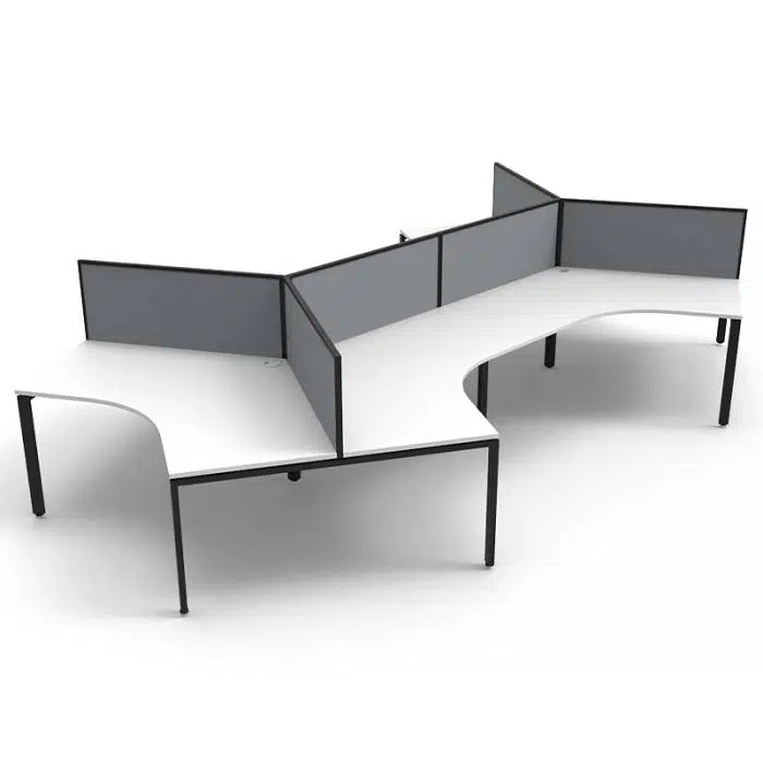 Black and white office desk pod