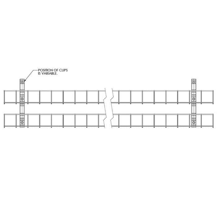 Energy Dual Tier Under Desk Cable Basket Bracket Position Example