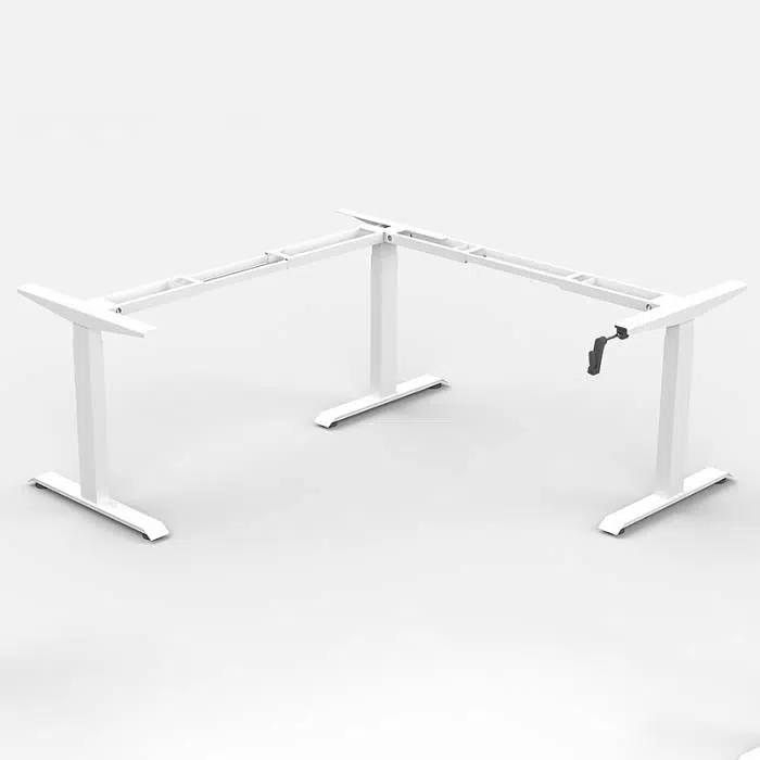 White corner desk frame