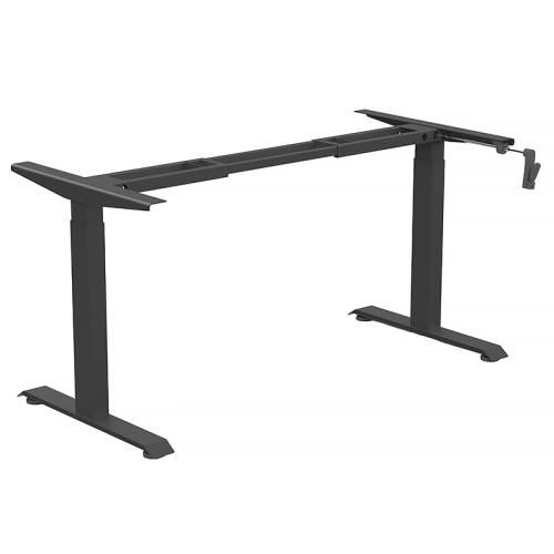 Black sit stand desk frame