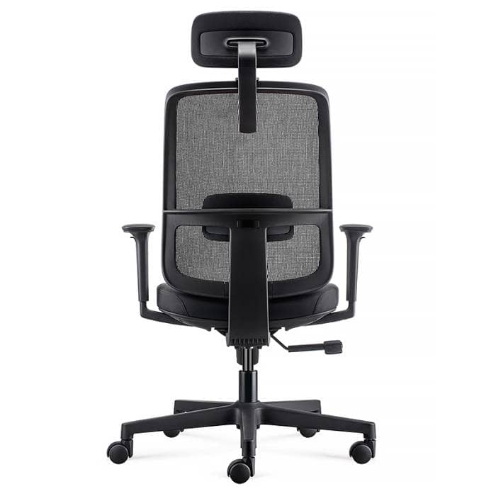 Gianna Chair with Headrest, Black, Rear View