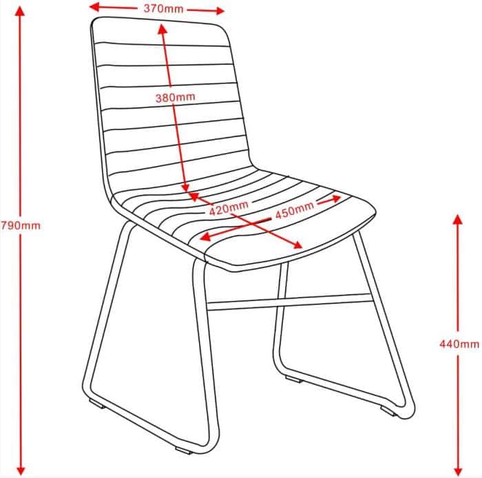 Ivy Visitor Chair, Dimensions