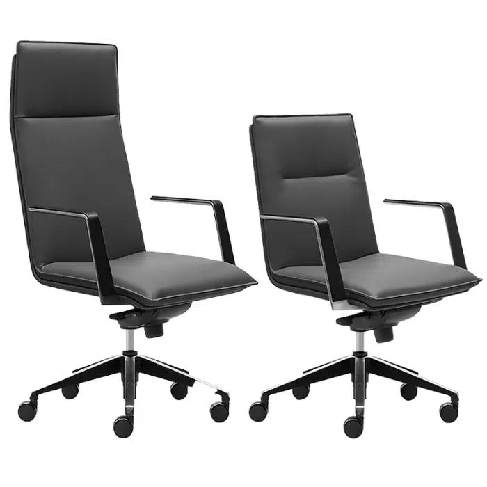 Black leather boardroom chair