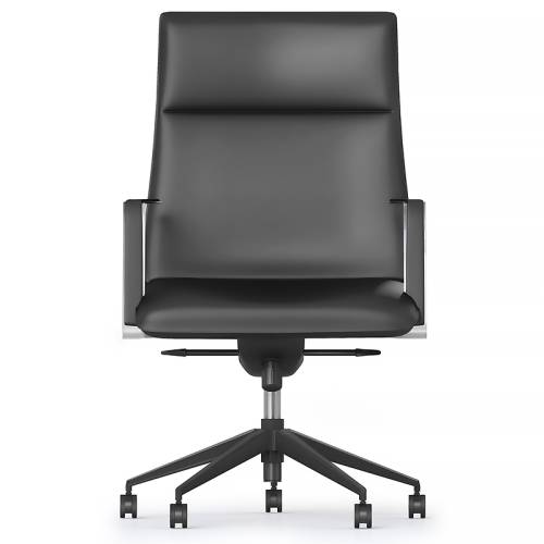 Black leather boardroom chair