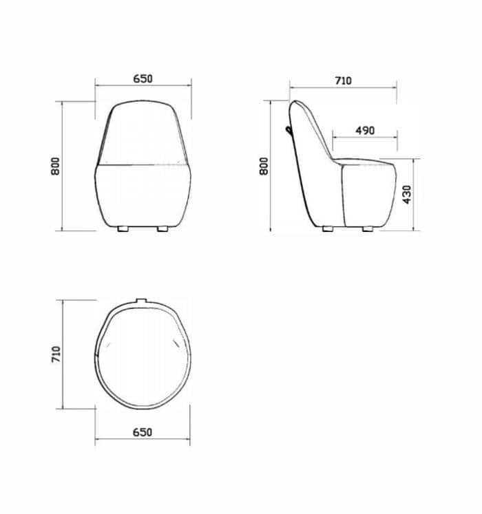 Violet Chair, Dimensions