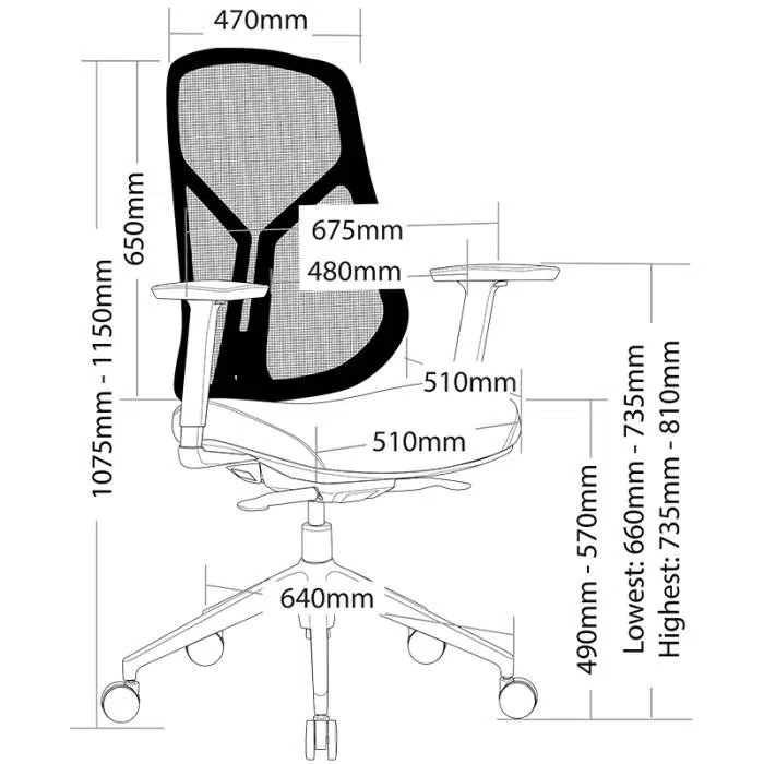 Mae Mae Chair with Dimensions