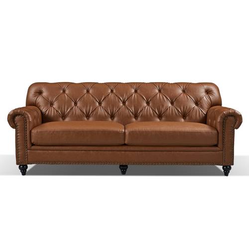 Leather 3 seater chesterfield sofa