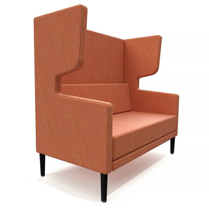 Orange Wing Back Sofa